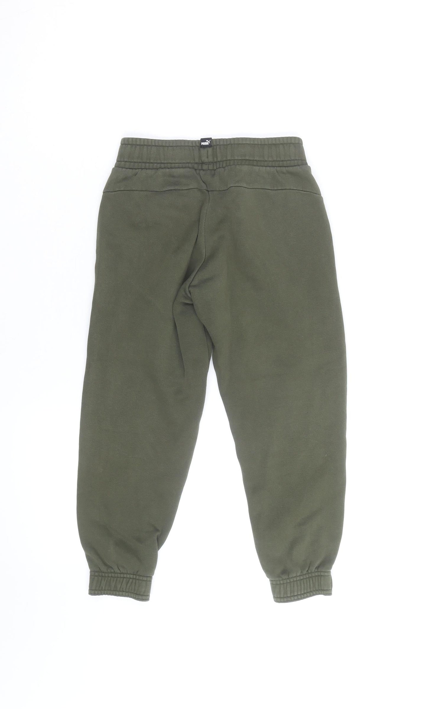 Puma Boys Green Jogger Sweatpants Size 5-6 Years Fleece Activewear
