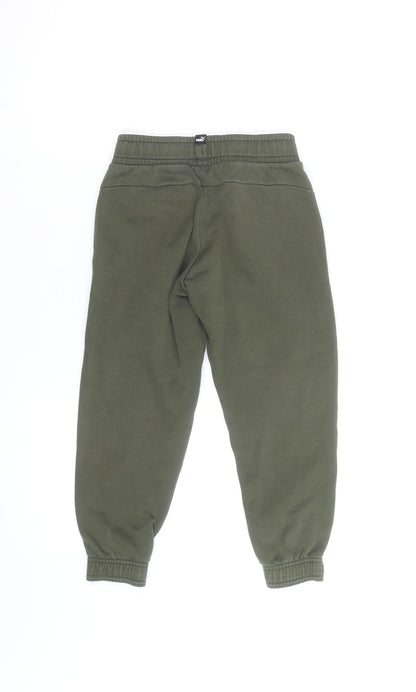 Puma Boys Green Jogger Sweatpants Size 5-6 Years Fleece Activewear