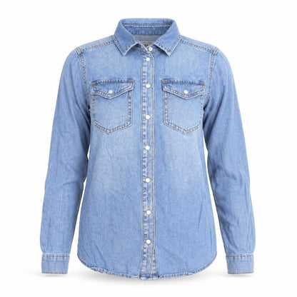 New Look Women Blue Denim Basic Jacket Size 6 Cotton Casual
