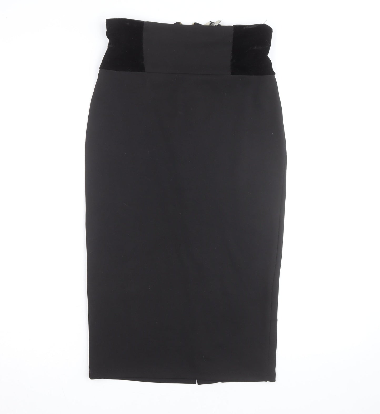 Kelly Brook Women’s Black Velvet Waist Midi Pencil Skirt Size 10