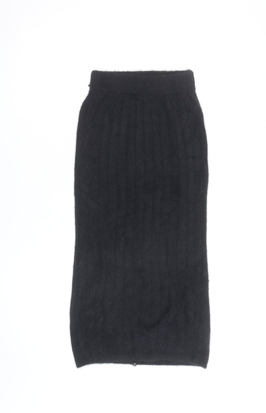 Pink Vanilla Women’s Black Knit Midi Pencil Skirt Size S-M