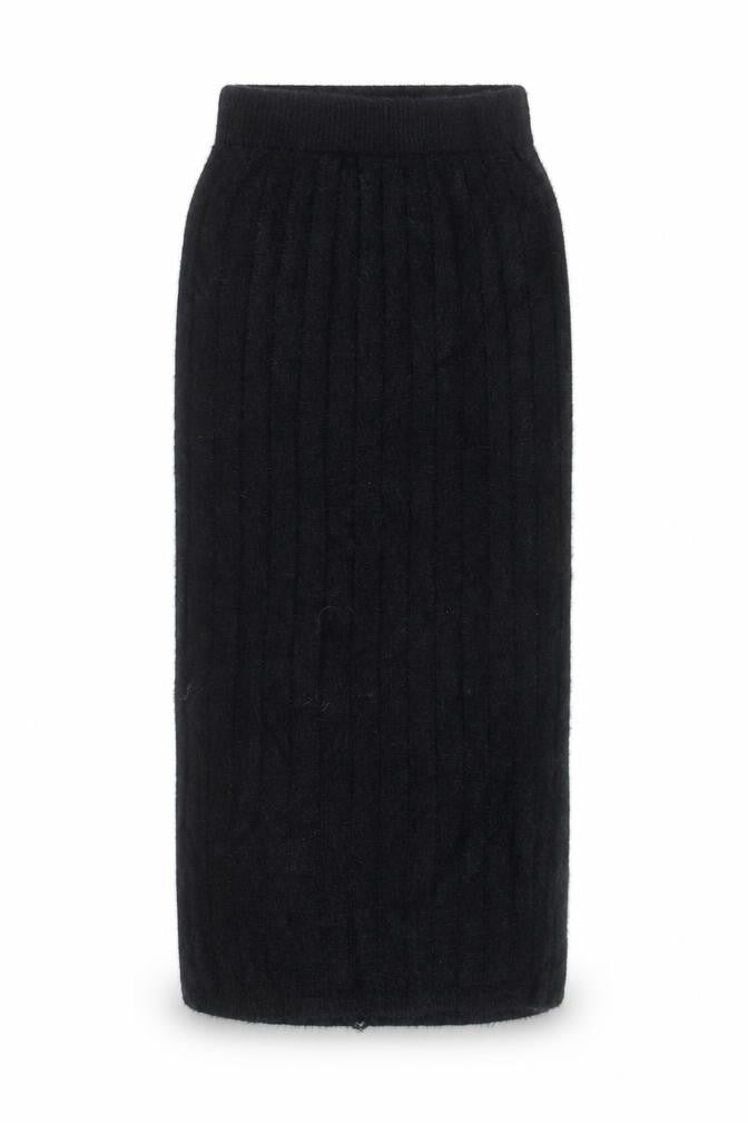 Pink Vanilla Women’s Black Knit Midi Pencil Skirt Size S-M
