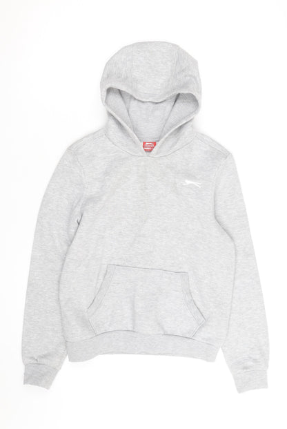 Slazenger Boys Grey Pullover Hoodie Size 11-12 Years Fleece Lined