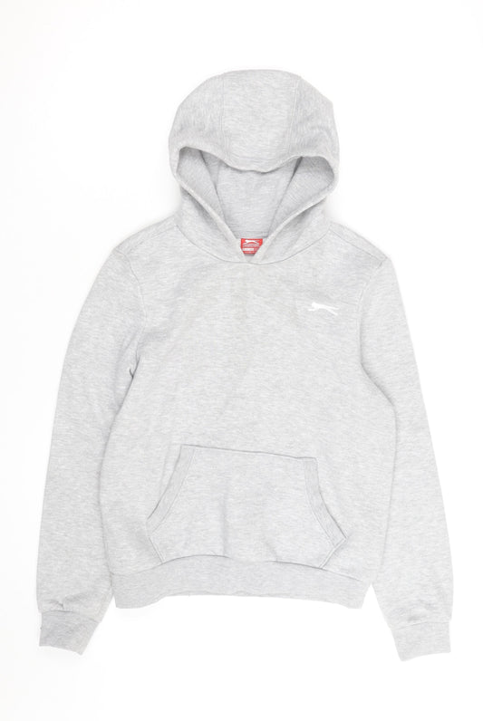 Slazenger Boys Grey Pullover Hoodie Size 11-12 Years Fleece Lined