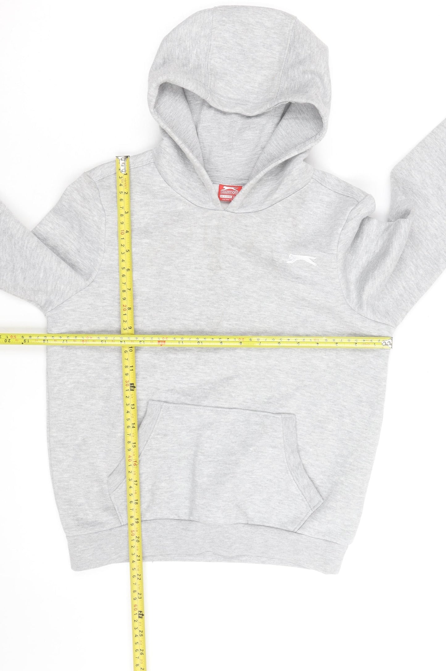 Slazenger Boys Grey Pullover Hoodie Size 11-12 Years Fleece Lined