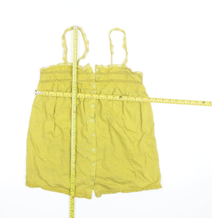 Next Womens Yellow Lace Trim Camisole Tank Top Size 8
