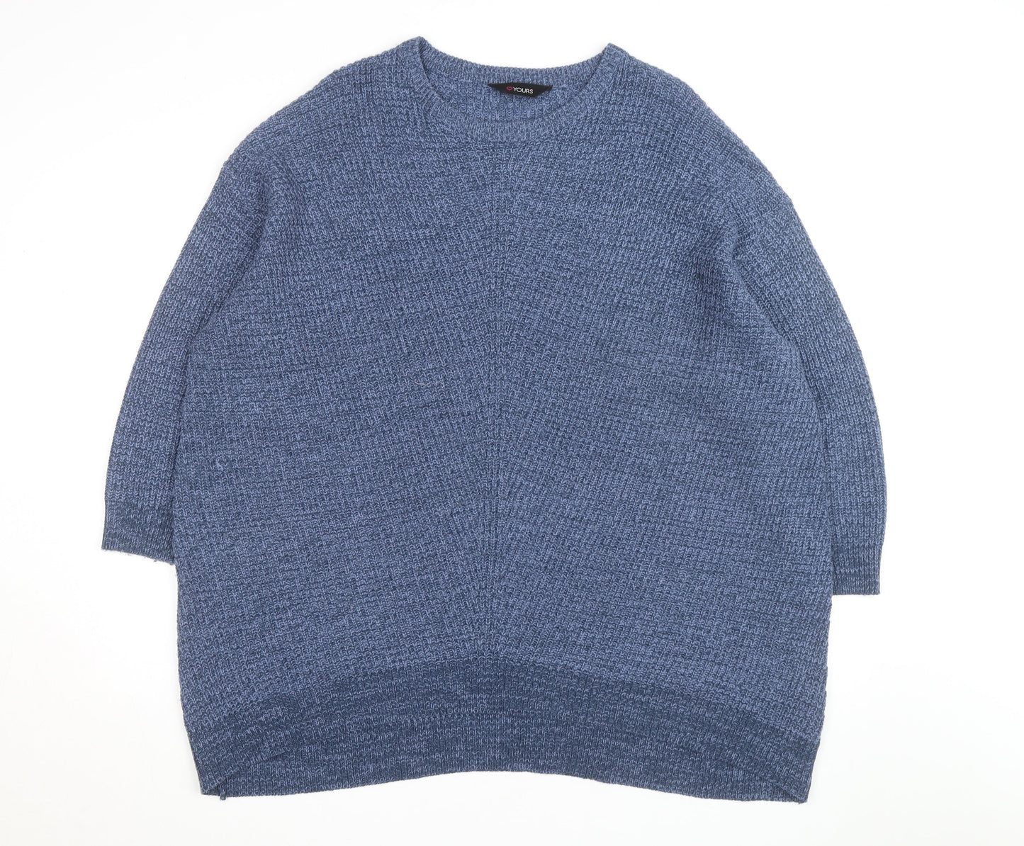 Yours Women Blue Plus Size 22 Chunky Knit Pullover Jumper