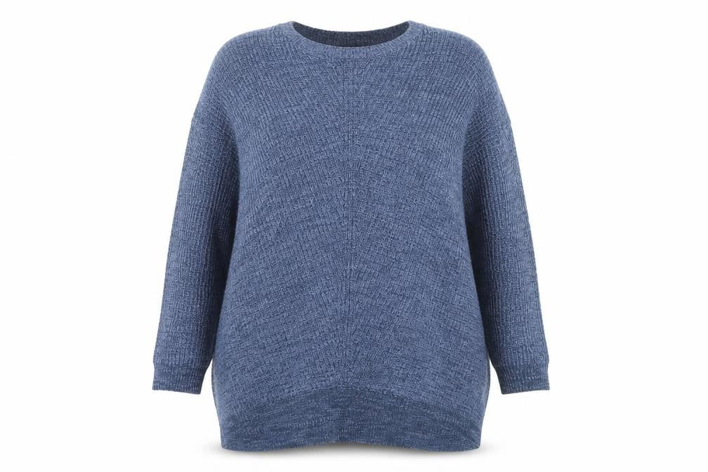Yours Women Blue Plus Size 22 Chunky Knit Pullover Jumper