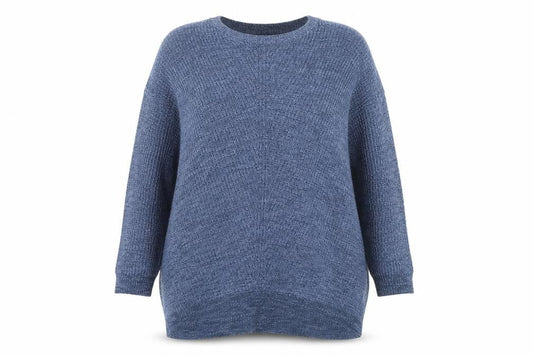 Yours Women Blue Plus Size 22 Chunky Knit Pullover Jumper