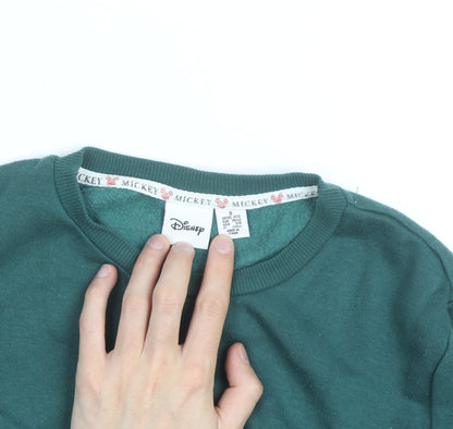 Disney Men's Green Mickey Mouse Graphic Pullover Sweatshirt Size S