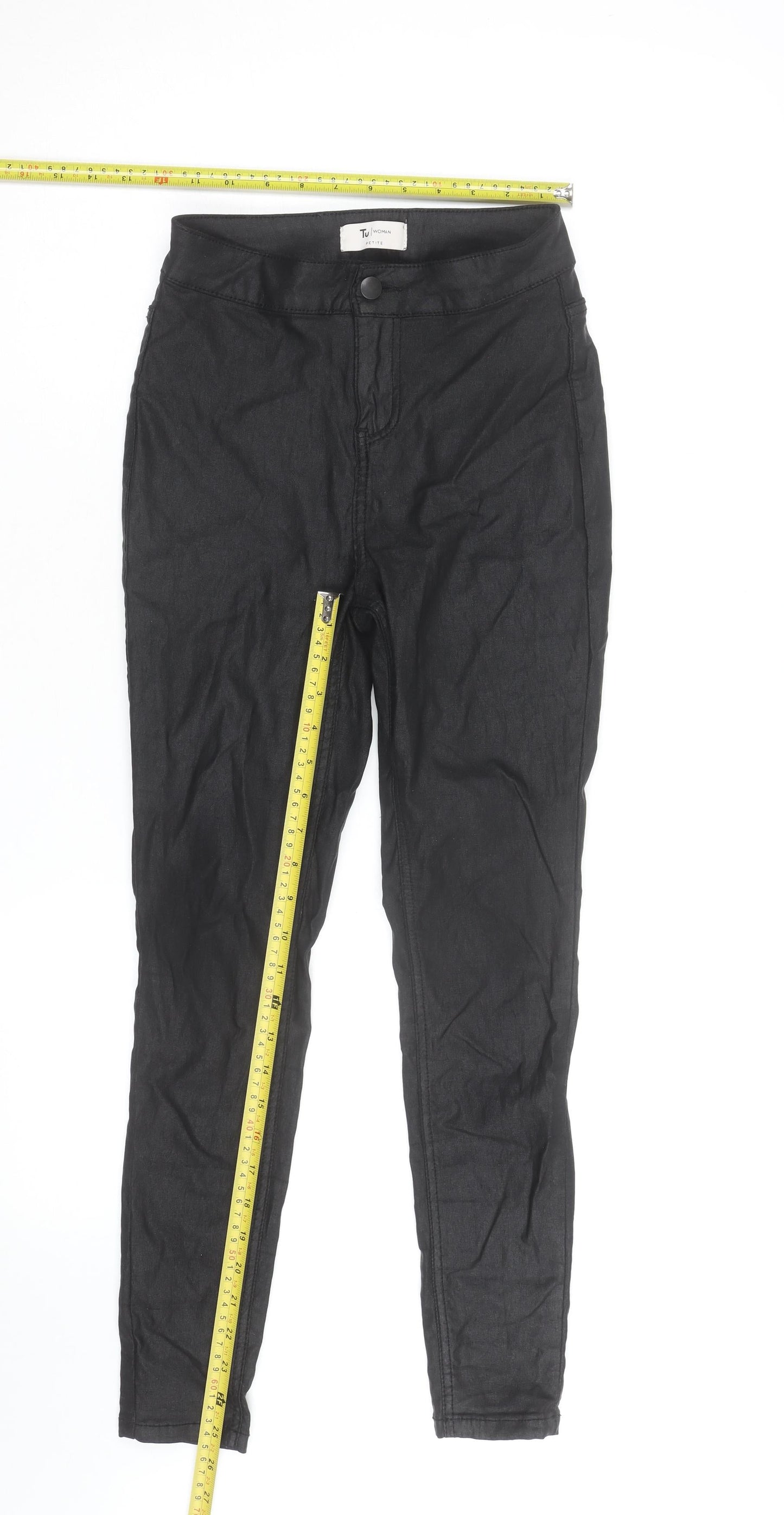 Tu Woman Petite Black Skinny Trousers Size 6 Petite Stretch Fit