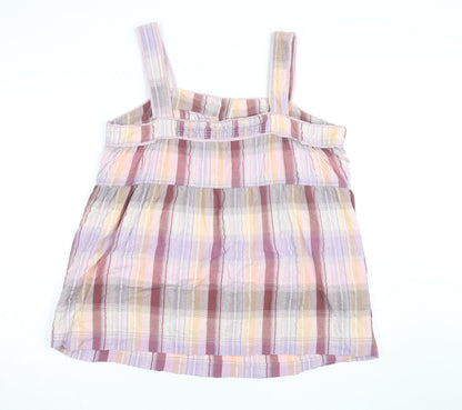 Next Women’s Multicoloured Check Cotton Tunic Tank Top Size 22