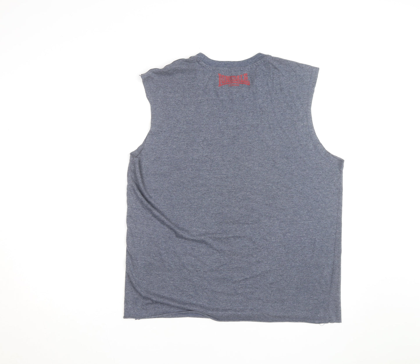 Lonsdale Men Blue Sleeveless Boxing Graphic T-Shirt Size L