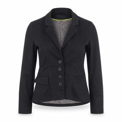 H&M Women Black Cotton Blend Blazer Jacket Size 2 Regular