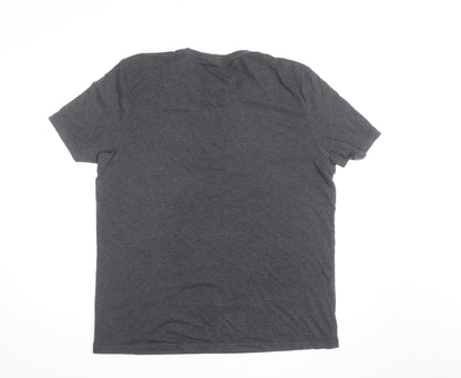 Everlast Men's Dark Grey Short Sleeve Graphic T-Shirt XL Athletic Style
