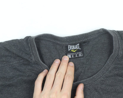 Everlast Men's Dark Grey Short Sleeve Graphic T-Shirt XL Athletic Style
