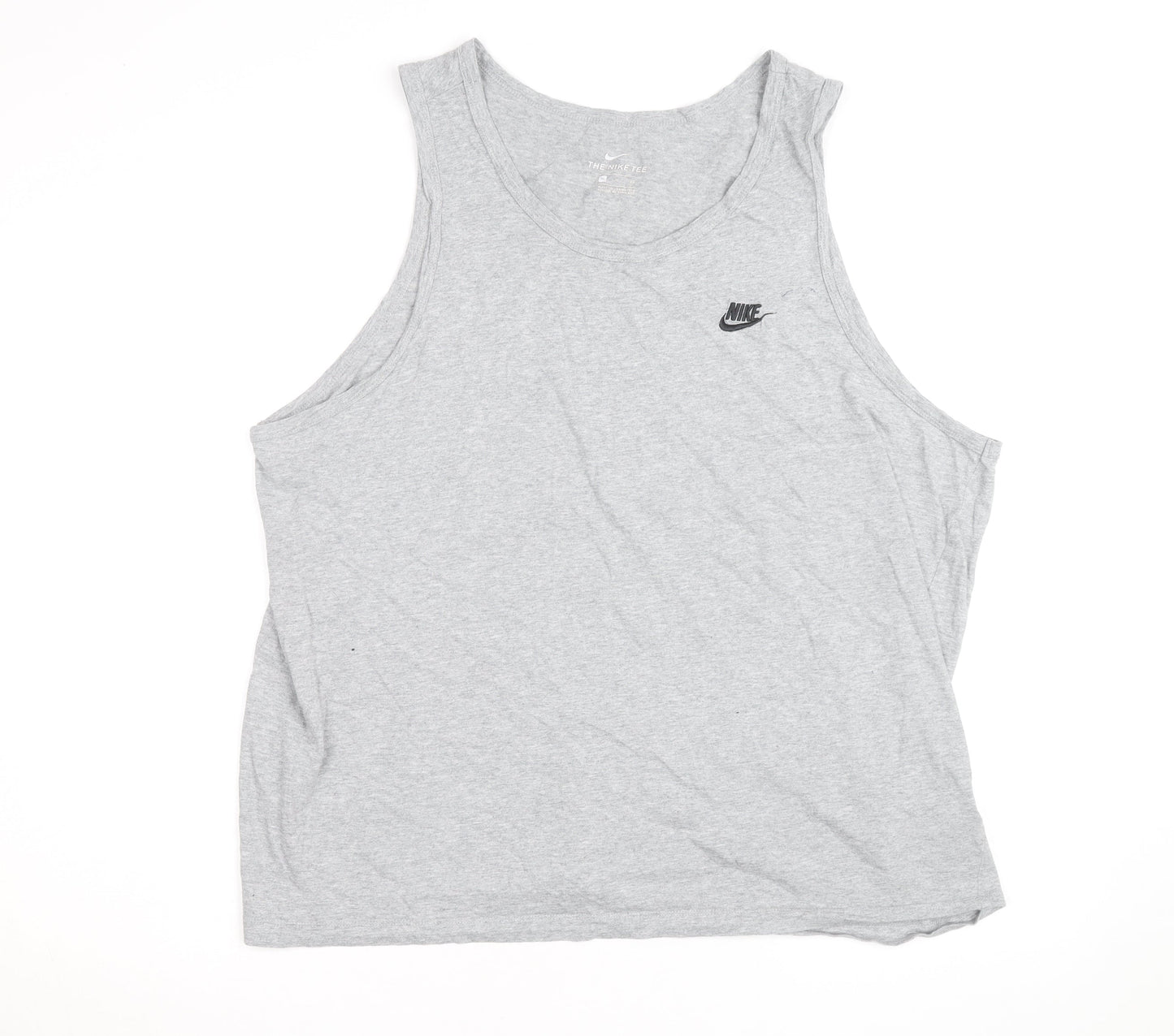 Nike Men's Grey XL Sleeveless Round Neck Logo Sports T-Shirt