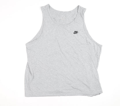 Nike Men's Grey XL Sleeveless Round Neck Logo Sports T-Shirt