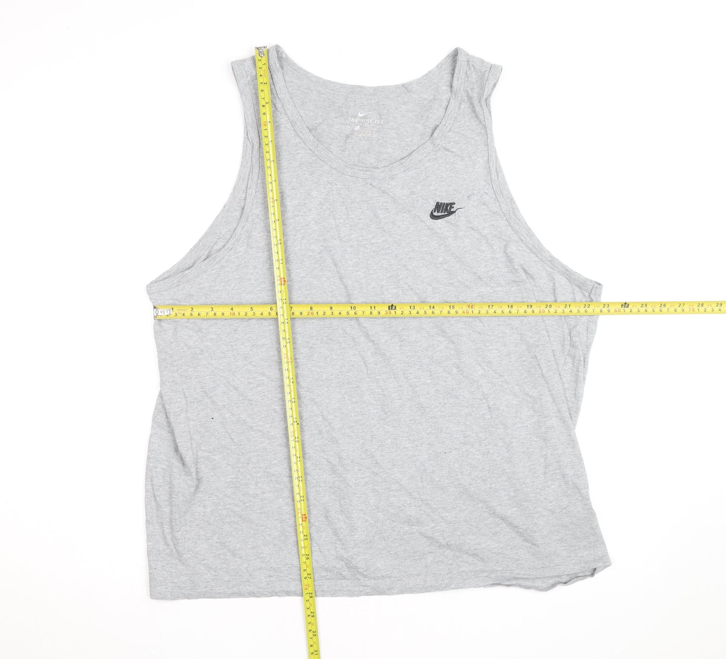 Nike Men's Grey XL Sleeveless Round Neck Logo Sports T-Shirt