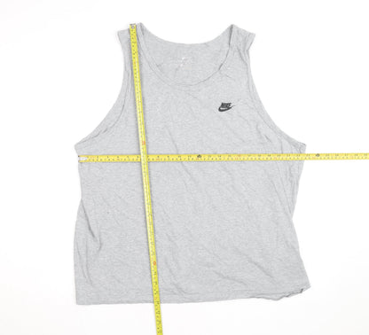Nike Men's Grey XL Sleeveless Round Neck Logo Sports T-Shirt