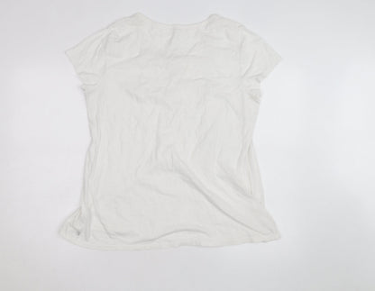 TU Women’s White Cotton Short Sleeve Button Blouse Size 20
