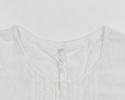 TU Women’s White Cotton Short Sleeve Button Blouse Size 20