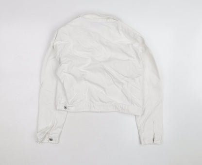 Western Trading Women's White Cotton Button Jacket Size 12