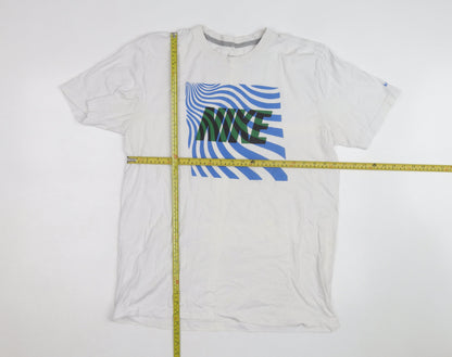 Nike Men's White Graphic Print Sports T-Shirt Size L