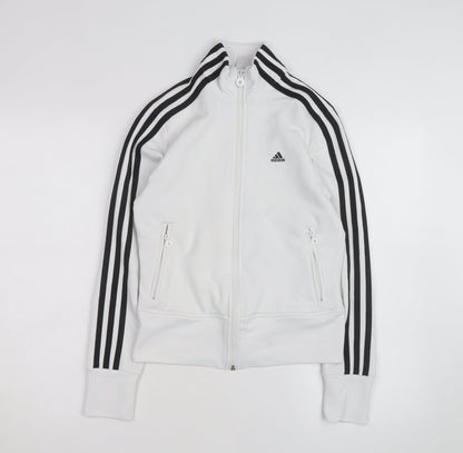 adidas Women's White Track Jacket Size 10 Full Zip Sports Top