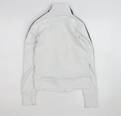 adidas Women's White Track Jacket Size 10 Full Zip Sports Top