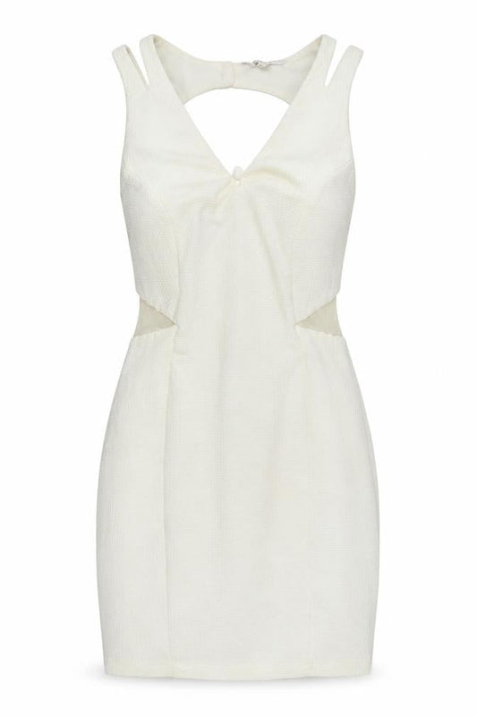 New Look Women's Ivory Bodycon Cut Out Short Dress Size 8