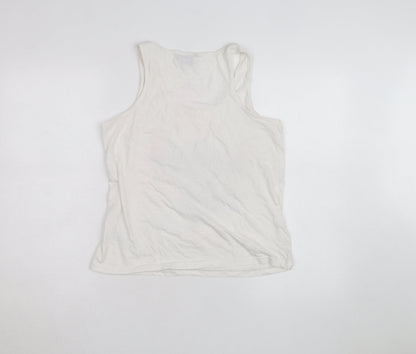Disney Stitch Women's White Camisole Tank Top M Cotton Casual Cute