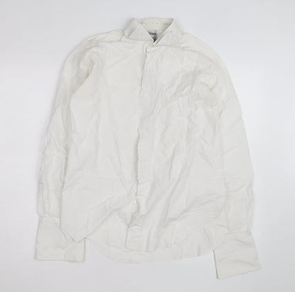 Le Roi Women's White Embroidered Cotton Button-Up Shirt L UK