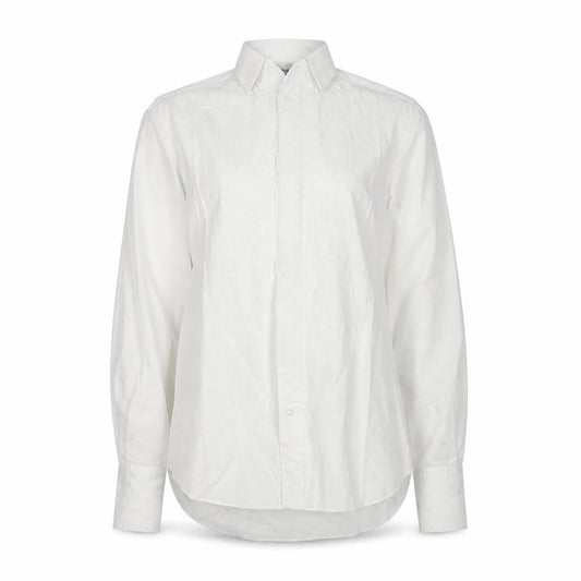 Le Roi Women's White Embroidered Cotton Button-Up Shirt L UK