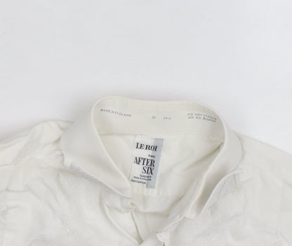 Le Roi Women's White Embroidered Cotton Button-Up Shirt L UK