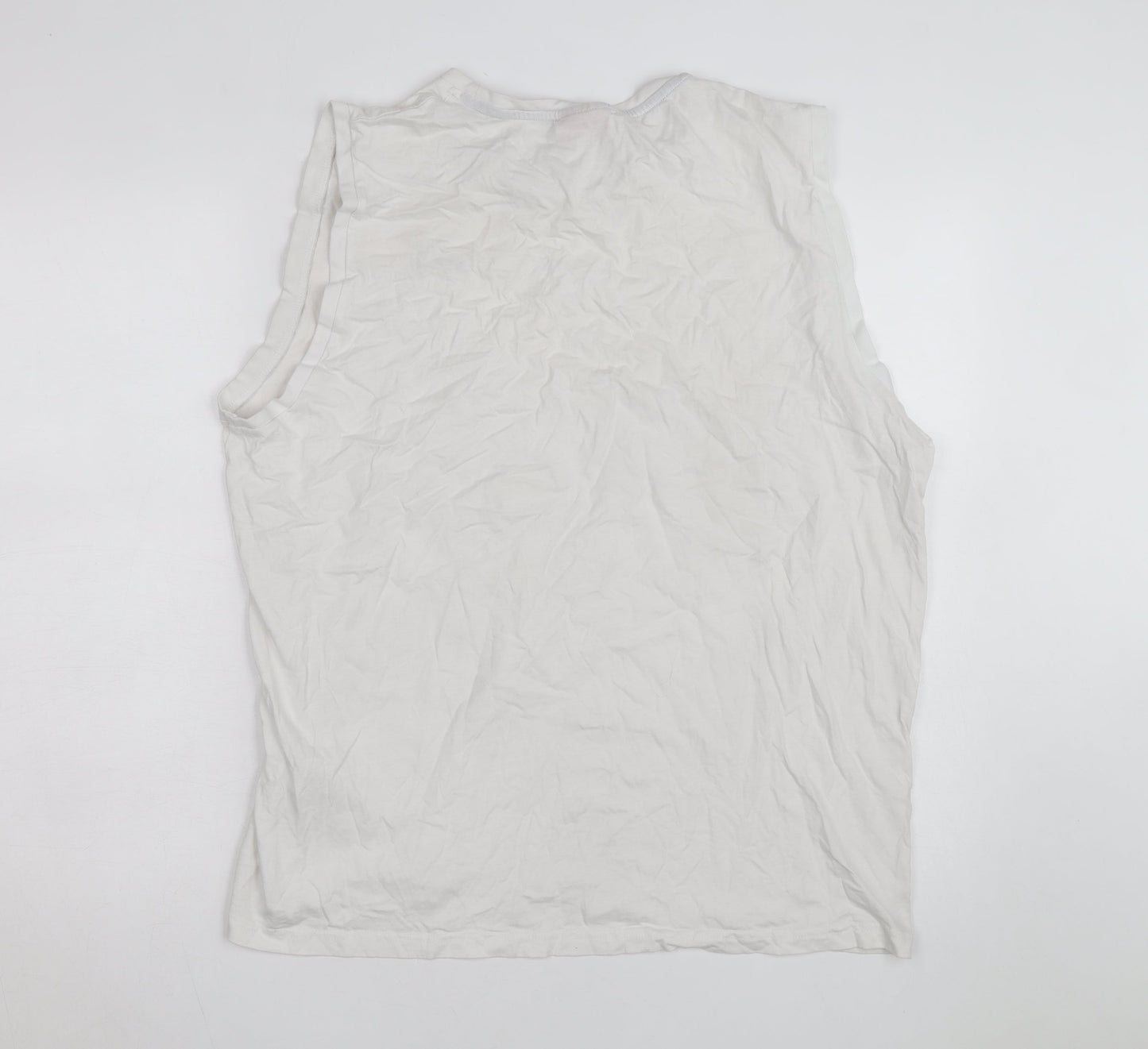 Slazenger Men's White Sleeveless Crew Neck 2XL Cotton T-Shirt