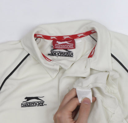 Slazenger Women's Ivory Polo Sports Top Size M Moisture Wicking