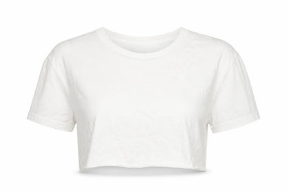 PRETTYLITTLETHING Women’s White Cropped Cotton T-Shirt XS