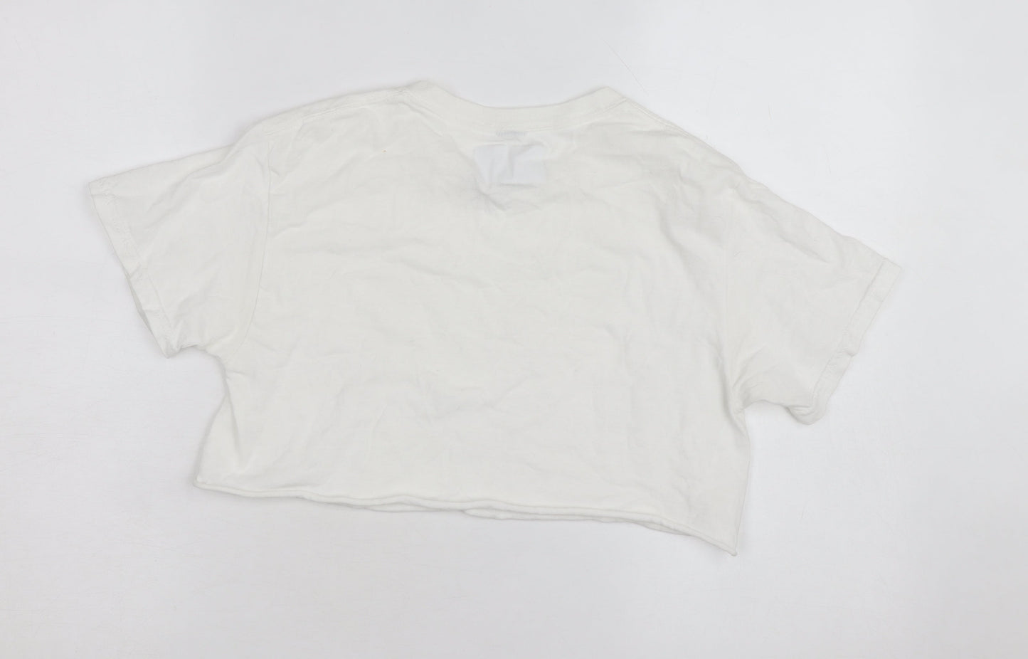 PrettyLittleThing Women’s White Cropped Cotton T-Shirt XS