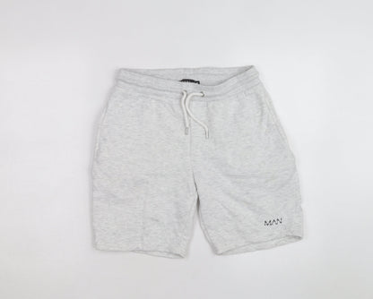 boohooMAN Men's Grey Sweat Shorts M Regular Fit Drawstring