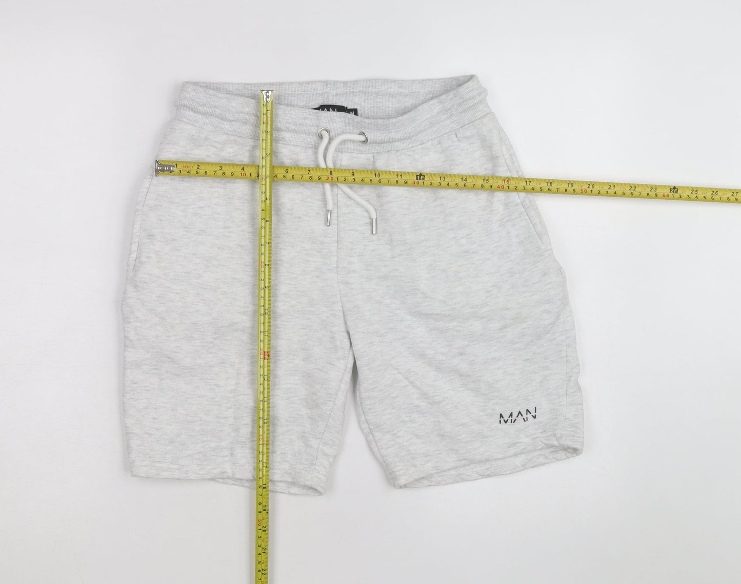boohooMAN Men's Grey Sweat Shorts M Regular Fit Drawstring