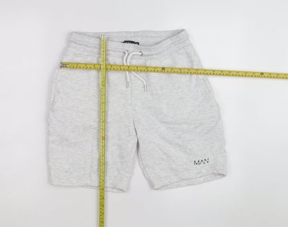 boohooMAN Men's Grey Sweat Shorts M Regular Fit Drawstring