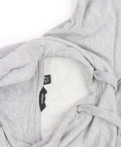 Golddigga Women’s Grey Pullover Hoodie UK 16 Cotton Blend Casual