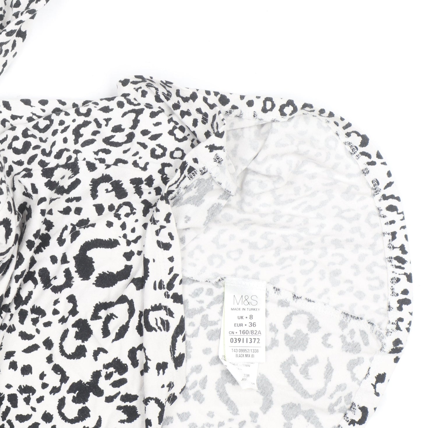 Marks and Spencer Women’s Black Leopard Print Shift Dress Size 8