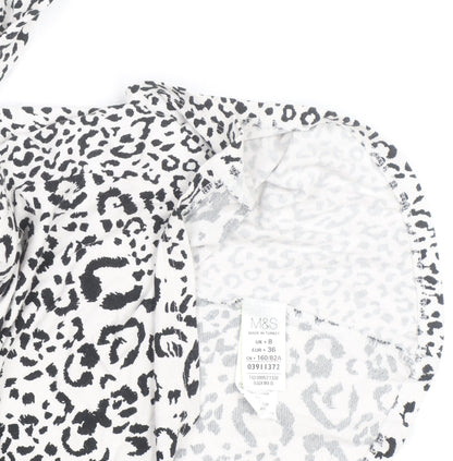 Marks and Spencer Women’s Black Leopard Print Shift Dress Size 8