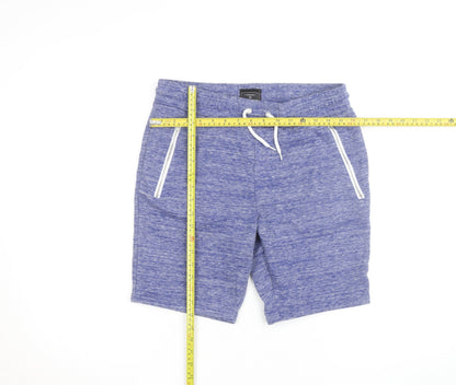 Peacocks Mens Blue Sweat Shorts Small Drawstring Elastic Waist