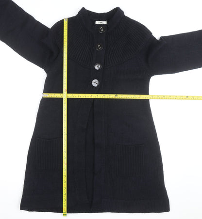MK Women’s Black Mock Neck Long Sleeve Knit Cardigan Size 10