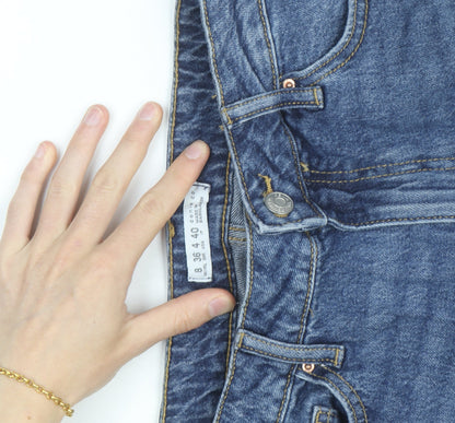 Denim Co. Women's Blue Size 12 Straight Leg Jeans