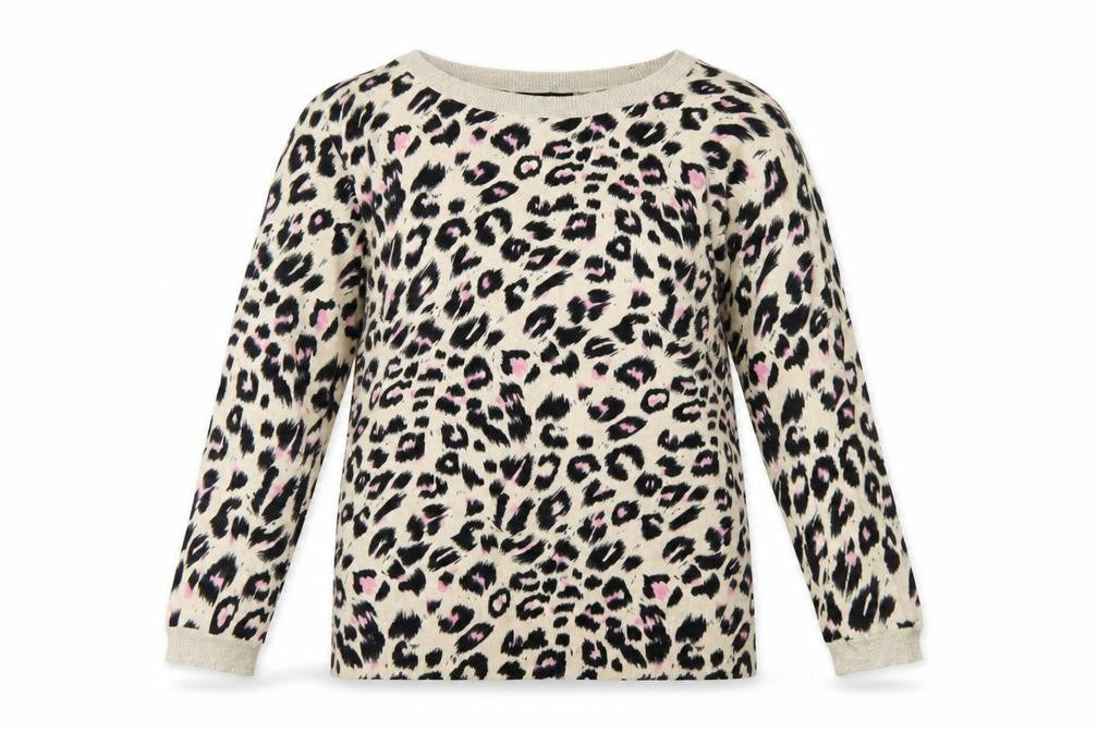 Wallis Women Beige Leopard Print Long Sleeve Jumper Size S