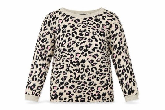 Wallis Women Beige Leopard Print Long Sleeve Jumper Size S